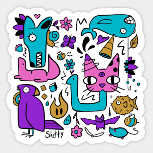 Creature Collage Sticker